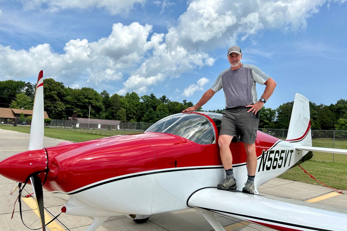 Jack Beck with plane